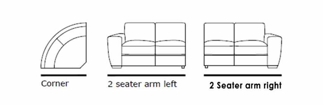 Sofa, Chair Ottoman options