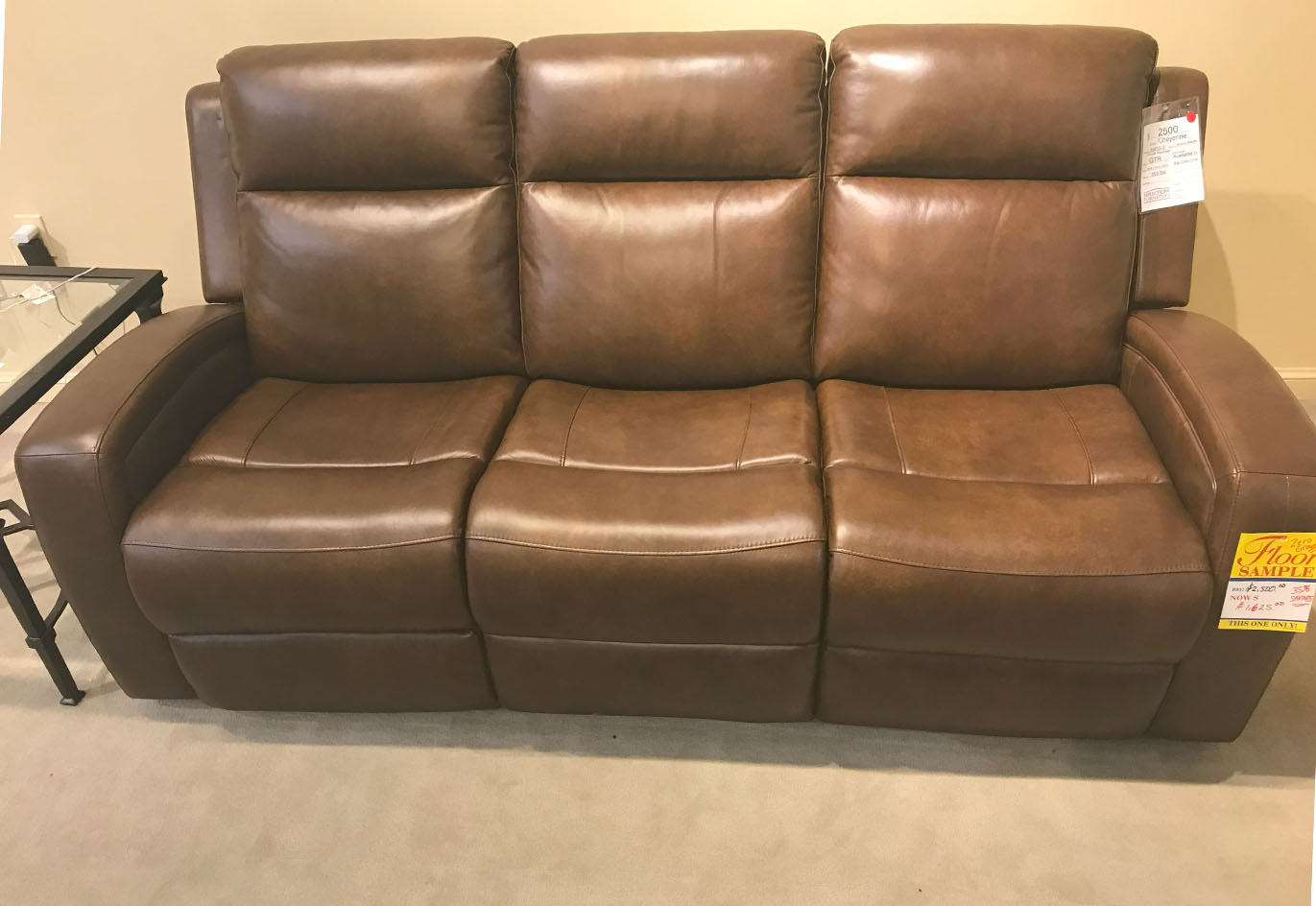 Power Motion Bucket Seat Zero Gravity Sofa Light Brown Leather  SPECIAL