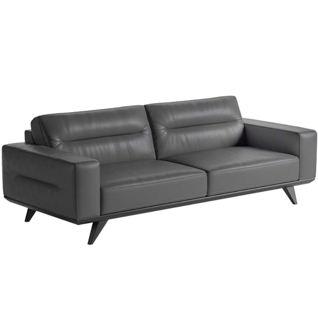 Three Seater Sofa Leather Grey C006 Natuzzi