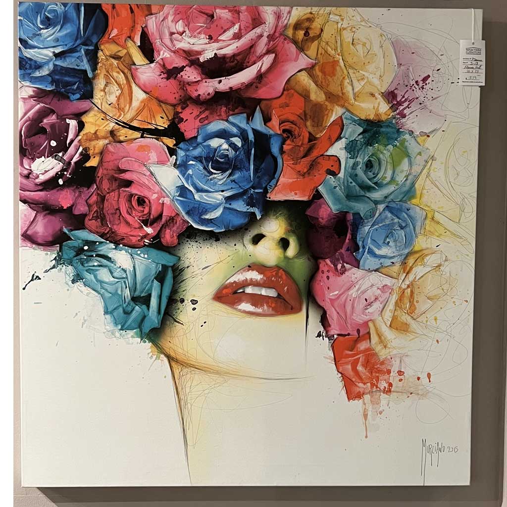 Lady with Flower Hat Painting  Art Work