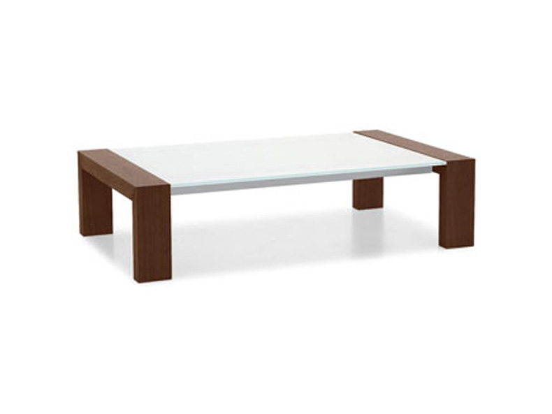 Modern Low glass and wood coffee table CS/450-VR Calligaris