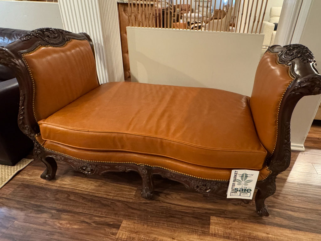 Louis Style Replica Chaise in Soft Cognac Leather  SPECIAL