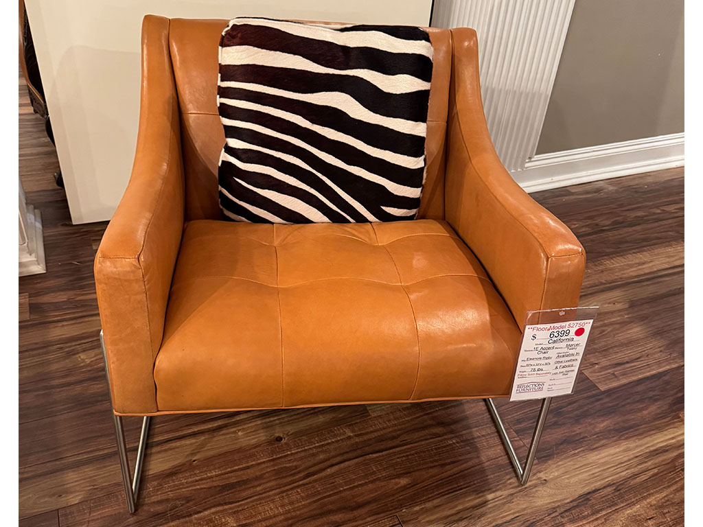 California Leather Chair In Cognac Color  Eleanor Rigby