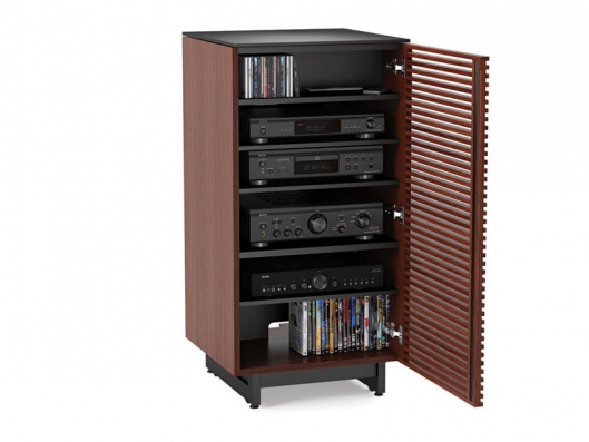 Media Audio Tower Cabinet Chocolate, Audio Tower Cabinet