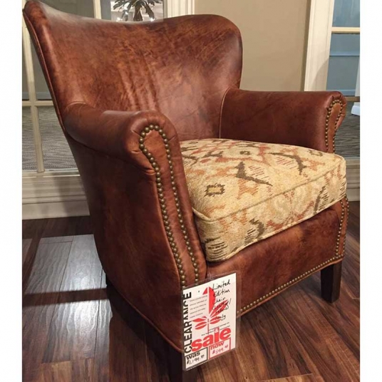 Special Edition Leather Chair With Fabric Cushion Made In North