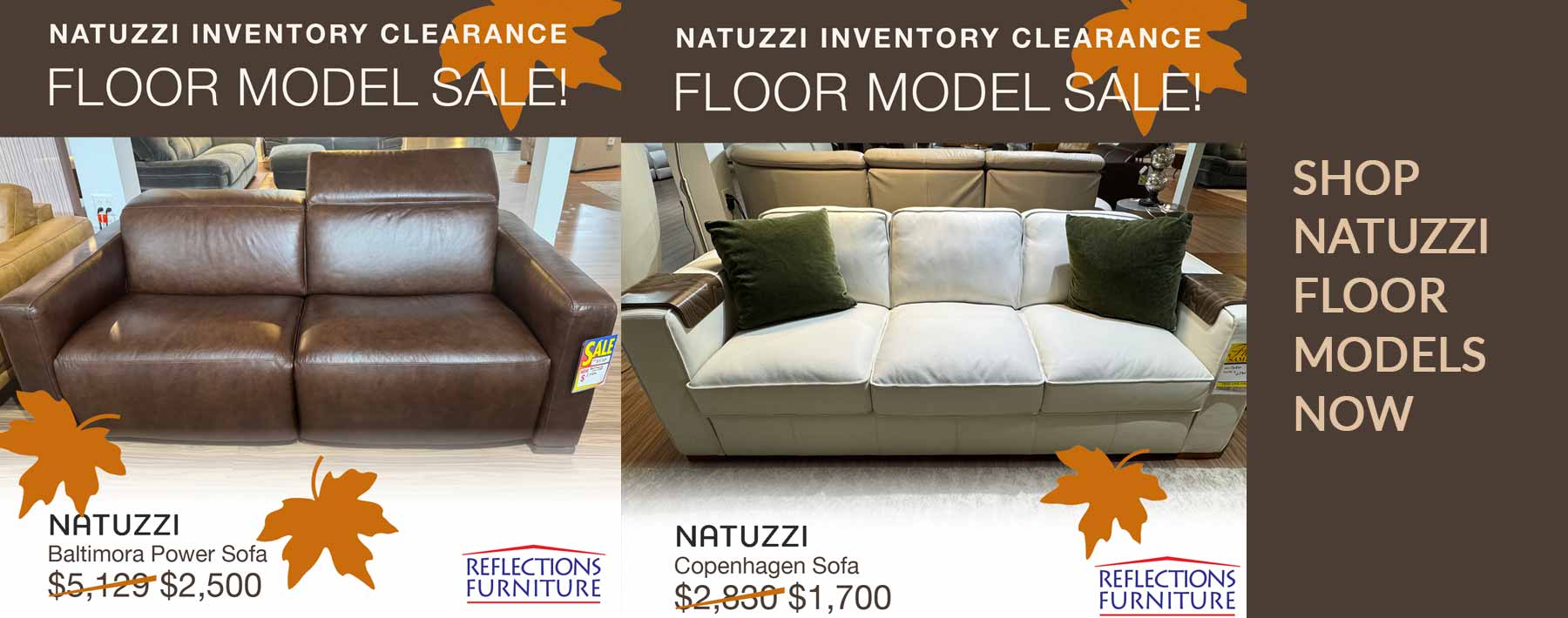 Natuzzi Clearance Floor Model Furniture Sale